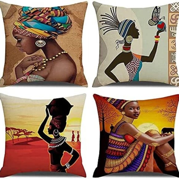 1pc African Pillow Covers 18x18,Indian American Women Pillows - Picture 8 of 8